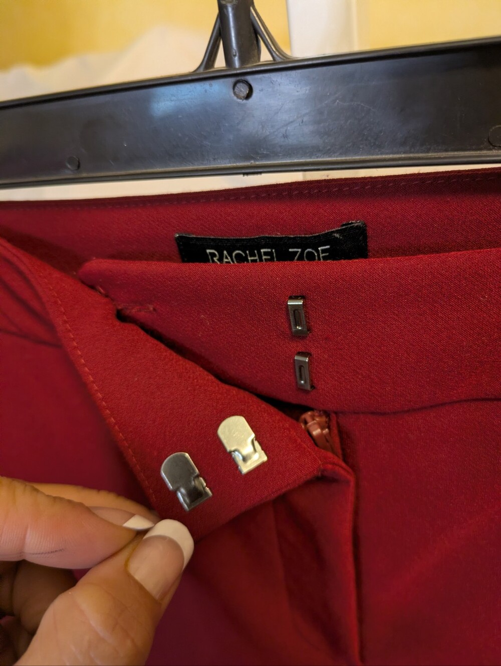 Rachel Zoe Burgundy Stretch Ankle Dress Pants Size 8 High Rise Work Trousers - Picture 6 of 7